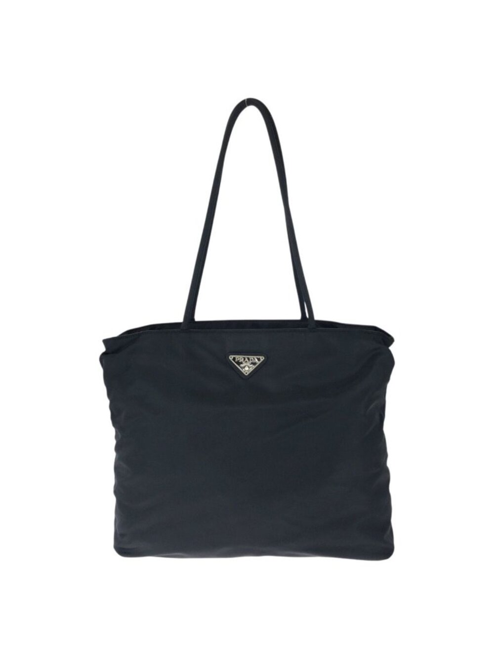 Prada Tessuto Black Silver Nylon Shoulder Bag